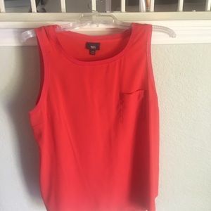 Red sleeveless top